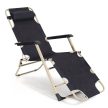 összecsukható kerti nyugágy párnával, fekete