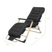 összecsukható kerti nyugágy párnával, fekete