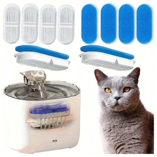 Csere szűrőkészlet  ivókutakhoz, kutya- és macskaitatókhoz, 8 db