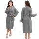 Meleg és puha női hotelszobai fürdőköpeny - szürke