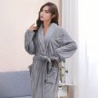 Meleg és puha női hotelszobai fürdőköpeny - szürke