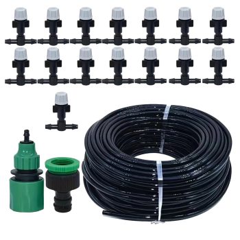   15 db-os Locsolókészlet , Vízfüggöny Kerti Öntözőrendszer, 15m