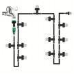 15 db-os Locsolókészlet , Vízfüggöny Kerti Öntözőrendszer, 15m