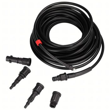   15 m csőtisztító tömlő magasnyomású mosóhoz – lefolyó és cső duguláselhárító tömlő adapterekkel 160 bar