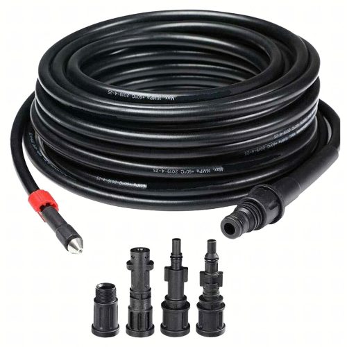 20 m csőtisztító tömlő magasnyomású mosóhoz – lefolyó és cső duguláselhárító tömlő adapterekkel 160 bar