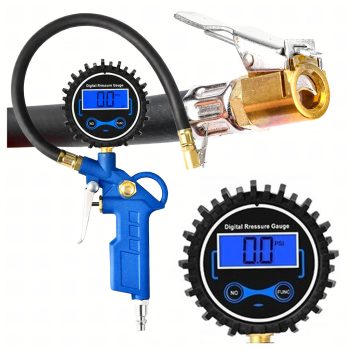   Digitális pisztoly nyomásmérővel, elektronikus gumiabroncsok és kerekek felfújásához, 14 bar nyomással