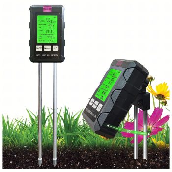   6 az 1-ben digitális talaj pH mérő és talajvizsgáló – nedvesség, hőmérséklet, fény és talajtermékenység mérő, forgatható kijelzővel