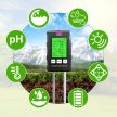 6 az 1-ben digitális talaj pH mérő és talajvizsgáló – nedvesség, hőmérséklet, fény és talajtermékenység mérő, forgatható kijelzővel
