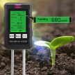 6 az 1-ben digitális talaj pH mérő és talajvizsgáló – nedvesség, hőmérséklet, fény és talajtermékenység mérő, forgatható kijelzővel