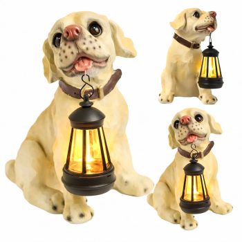   Napelemes kutya kerti lámpa, LED-es dekoráció, IP44 vízálló, hangulatos fény, egyszerű telepítés