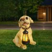 Napelemes kutya kerti lámpa, LED-es dekoráció, IP44 vízálló, hangulatos fény, egyszerű telepítés