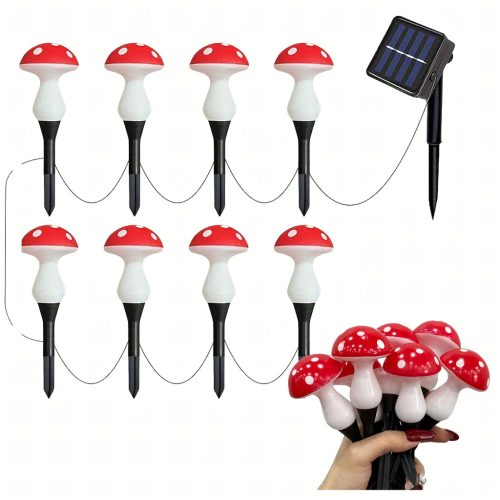 8 db Napelemes kerti gomba lámpák, LED 5,5 m