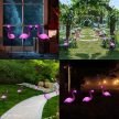 3db Napelemes Kerti Lámpa Flamingo LED Dekorációval