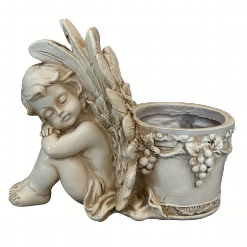 Kerti Kaspó Angyal Szobor mintával, 24,5 × 15,2 × 20 cm