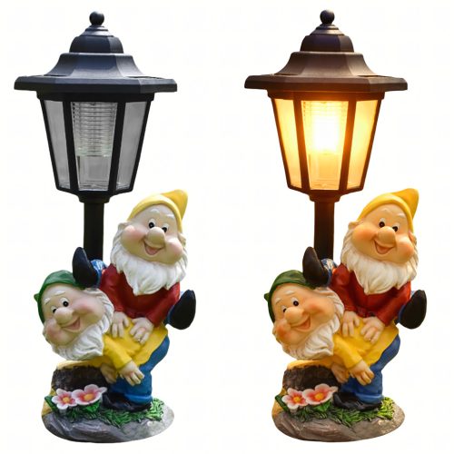 Napelemes kerti led lámpa, törpe dekoráció