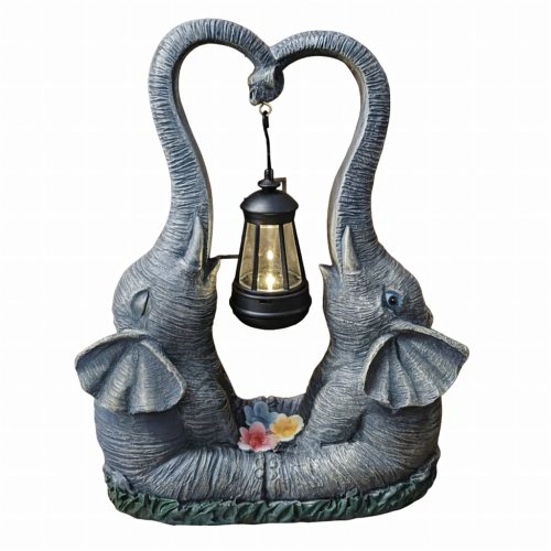 elefánt alakú napelemes  LED kertilámpa dekoráció 