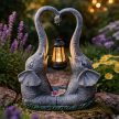 elefánt alakú napelemes  LED kertilámpa dekoráció 