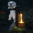 Napelemes kerti led lámpa, kiskutya dekoráció