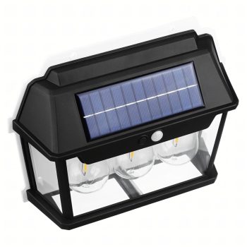 3-as napelemes LED kerti fali lámpa mozgásérzékelővel