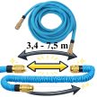 Rugalmas kerti tömlő 3,4-7,5 m, 1/2 3/4 prémium, erős csatlakozókkal