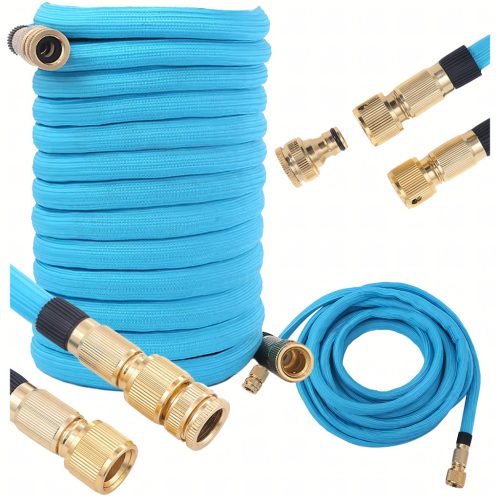 Rugalmas kerti tömlő 13,6-30 m, 1/2 3/4 prémium, erős csatlakozókkal