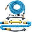 Rugalmas kerti tömlő 13,6-30 m, 1/2 3/4 prémium, erős csatlakozókkal