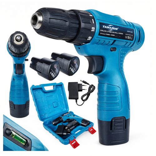 Akkus mini csavarhúzó készlet tokkal, 2×2,2 Ah akkumulátorral, led világítással