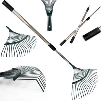   Levélgereblye, legyező alakú, 42 cm, kerti, teleszkópos nyéllel, 150 cm