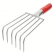 Kerti gereblye fémkarmokkal gereblyézéshez és lazításhoz 6 fog 32 cm