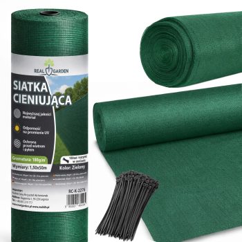   Árnyékoló háló 1,5x50m 180G Maszkoló kerítéstakaró, 95%-os fedésű, UV védelemmel