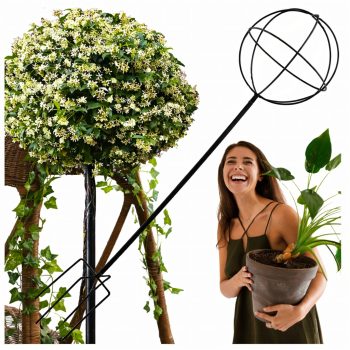   fém kerti pergola tartó futórózsáknak és virágoknak 50x10cm fekete