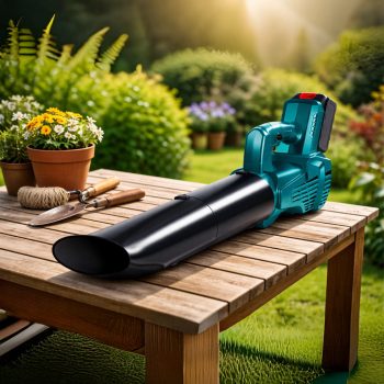   Lombfúvó erős akkumulátorral, kertbe levelek eltávolításához 2×3000 mAh 