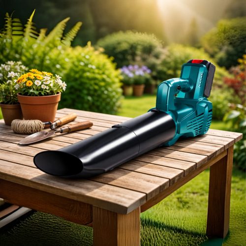 Lombfúvó erős akkumulátorral, kertbe levelek eltávolításához 2×3000 mAh 