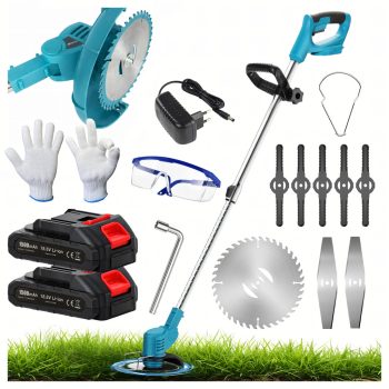   Akkus elektromos bozótvágó, fűszegélynyíró, nagy teljesítményű  600 W-os motor
