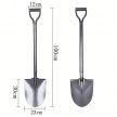 Erős Fém Ásó, Kerti Lapát, Egyenes Fém Nyéllel 100 cm 