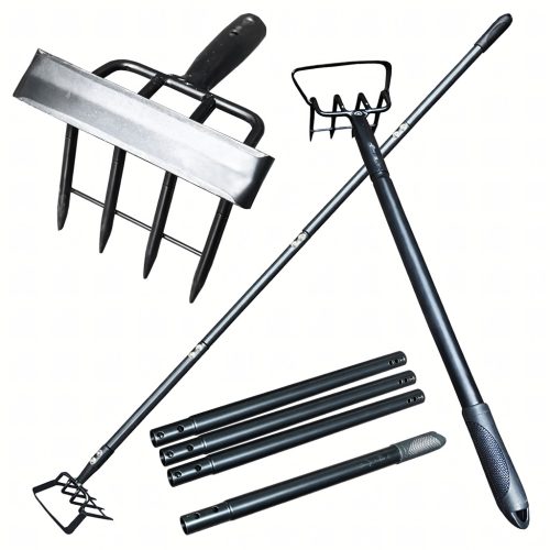 Kapa fémnyelű kerti gereblyével 4 részes, karmos kapa 160 cm