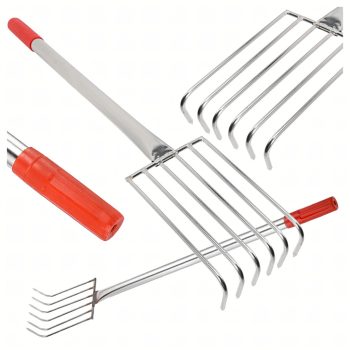   Kerti gereblye fémkarmokkal gereblyézéshez és lazításhoz 6 fog 56 cm