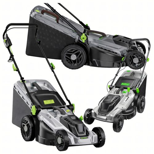 Elektromos fűnyíró, könnyű és erőteljes, nagy kosárral, 50 literes, 2400 W-os, 43 cm-es fűnyíráshoz