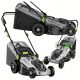Elektromos fűnyíró, könnyű és erőteljes, nagy kosárral, 50 literes, 2400 W-os, 43 cm-es fűnyíráshoz