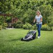 Elektromos fűnyíró, könnyű és erőteljes, nagy kosárral, 50 literes, 2400 W-os, 43 cm-es fűnyíráshoz