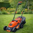 Elektromos fűnyíró, könnyű és erőteljes, nagy fűnyíráshoz, nagy kosárral, 35 literes, 1000 W-os