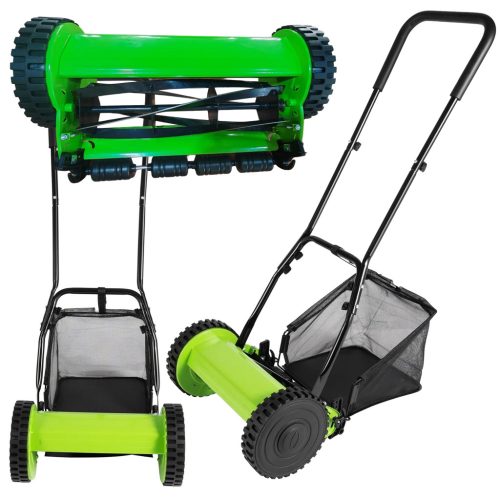 Kézi, mechanikus, tolható, tekercses fűnyíró 40 cm-es kosárral