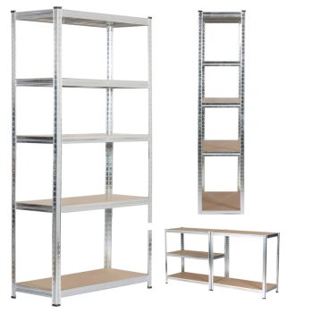   Fém tárolóállvány 180×90×40 cm, 875 kg teherbírás, két kisebb egységre osztható