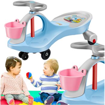 Gravitációs bobo car, pedál nélküli kicsi kék kocsi