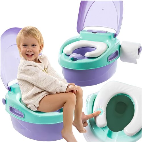 Hordozható WC ülőke gyerekeknek, lila 3 az 1-ben