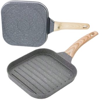   Tapadásmentes Grill serpenyő, gázhoz és indukcióhoz, 18,2 cm