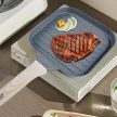 Tapadásmentes Grill serpenyő, gázhoz és indukcióhoz, 18,2 cm