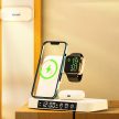 Vezeték nélküli töltőállomás és okoslámpa 4 az 1-ben, 15W- os QI vezeték nélküli töltési funkció