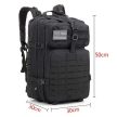 Katonai taktikai hátizsák, 45 L, fekete, 50x33x30 cm
