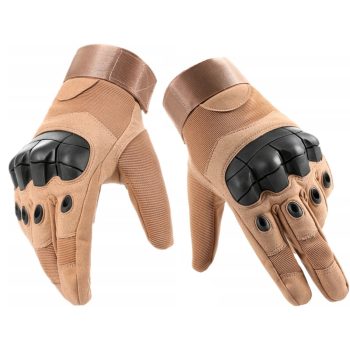   Tépőzáras katonai taktikai kesztyű, L méretben, barna színben